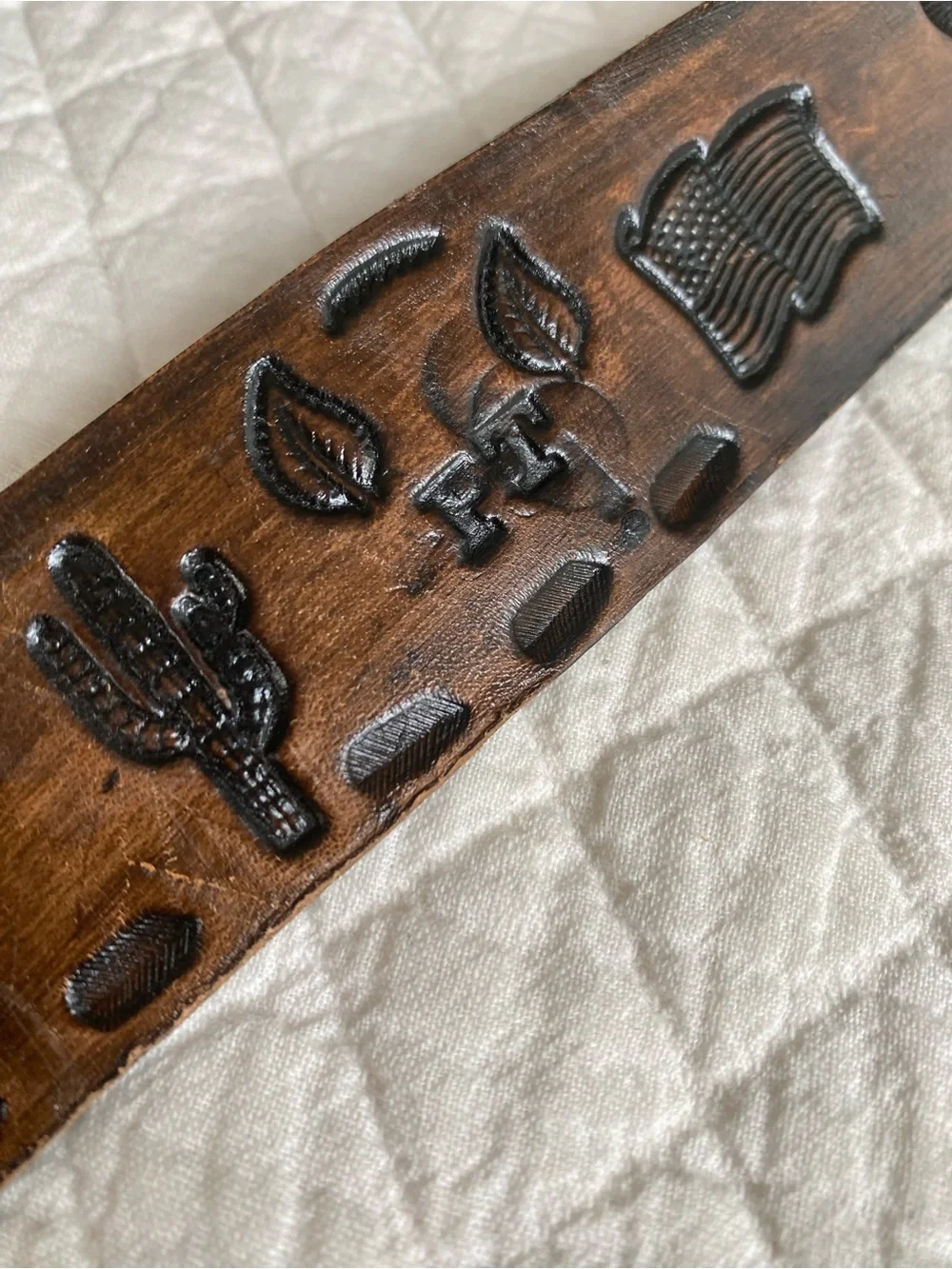 BSA Philmont Leather Tooled Belt Brass Buckle Vintage 2000 Western Boy Scouts 38